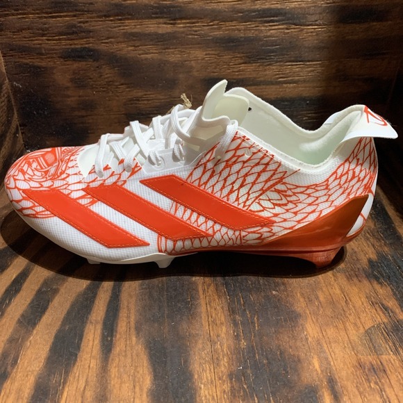 Adidas Adizero Electric Orange/White Football Cleats Men's Size 8.5 IH8570 - Picture 1 of 8